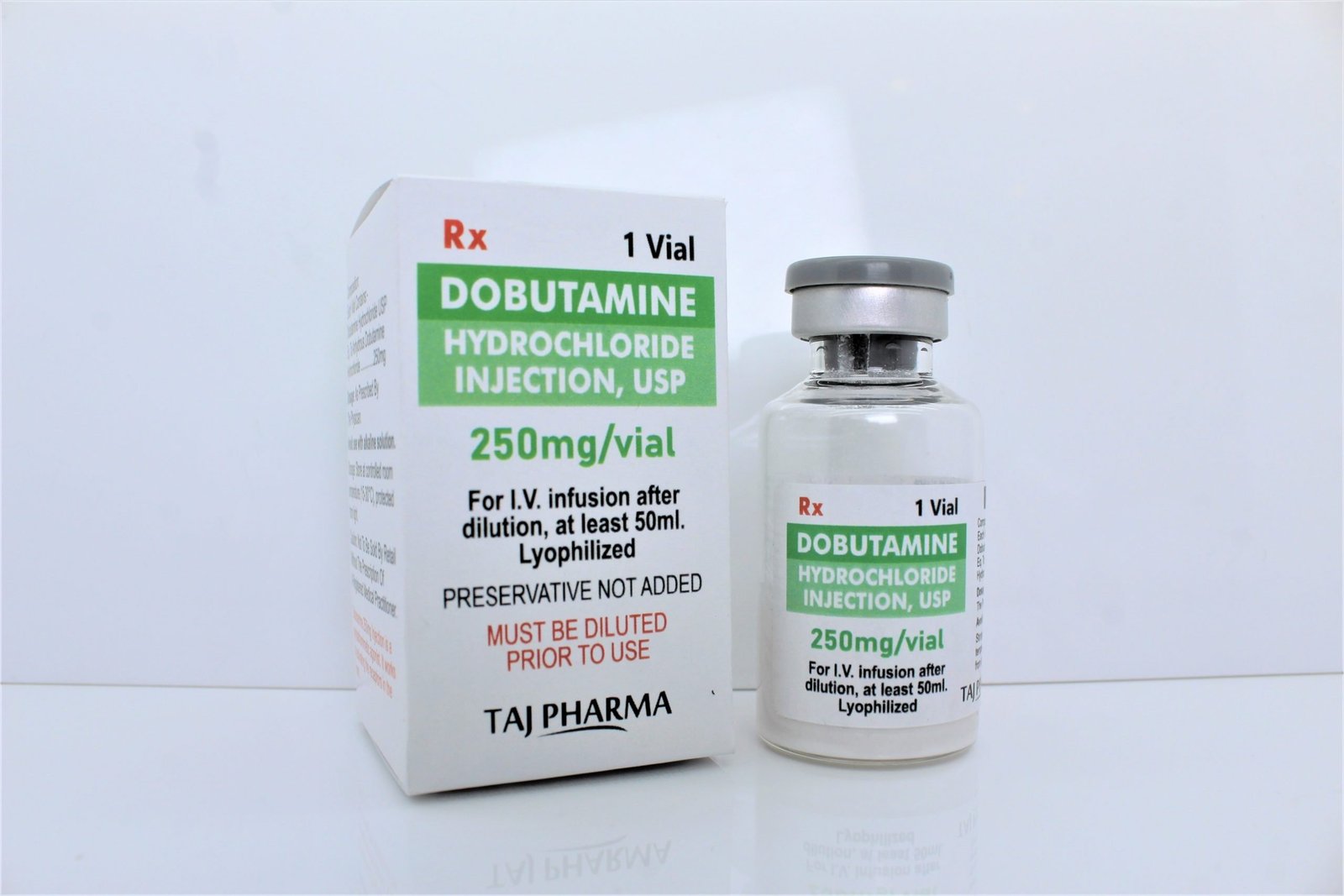 Taj Pharmaceuticals, one of the leading Dobutamine for injection USP 250mg Manufacturers India brings the best-quality products. The company carries the rich experience in the niche. Taj Pharmaceuticals is reputed manufacturer and Dobutamine for injection USP 250mg suppliers in India prefer Taj Pharmaceuticals due to the reliability and purity of products.