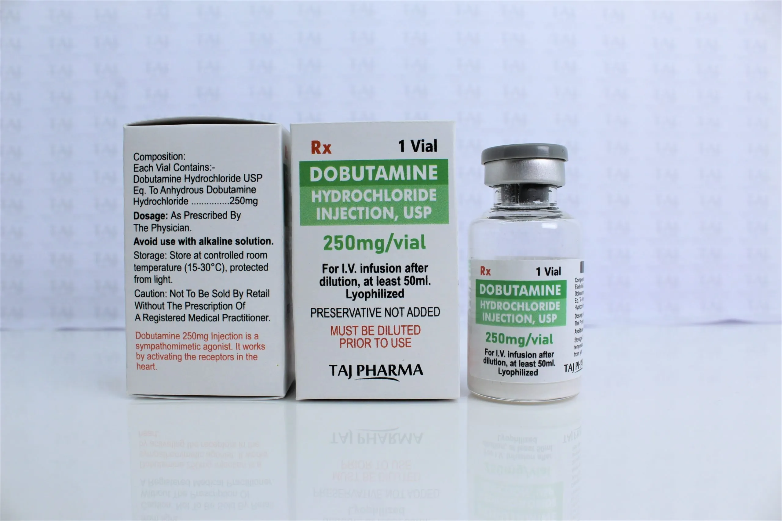 Dobutamine Hydrochloride for injection USP 250 mg, Dobutamine Hydrochloride for injection USP 250 mg manufacturer in India, Generic Manufacturers exporters India, Dobutamine Hydrochloride for injection USP 250 mg Information from Drugs
