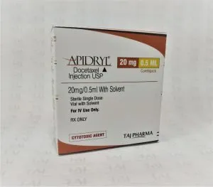 Docetaxel injection USP 20mg/0.5ml Manufacturer in India gives the assurance of high-quality and purity. The company carries the rich experience in the niche manufacturing of Docetaxel injection USP 20mg/0.5ml. Taj Pharmaceuticals is reputed manufacturer and Docetaxel injection USP 20mg/0.5ml suppliers in India.