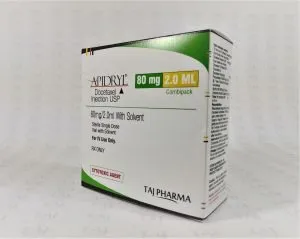 Docetaxel injection USP 80mg/2ml Manufacturer in India gives the assurance of high-quality and purity. The company carries the rich experience in the niche manufacturing of Docetaxel injection USP 80mg/2ml. Taj Pharmaceuticals is reputed manufacturer and Docetaxel injection USP 80mg/2ml suppliers in India.