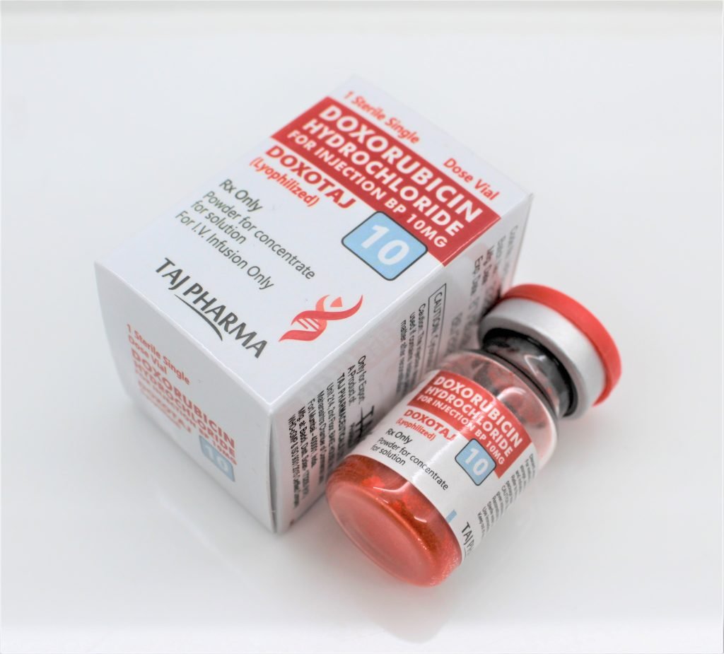 Taj Pharma is one of India’s leading Suppliers, manufacturers, and Exporters of Doxorubicin Hydrochloride for Injection 10mg in India and the International market. Taj Pharma holds an excellent record in manufacturing Doxorubicin for Injection from India.