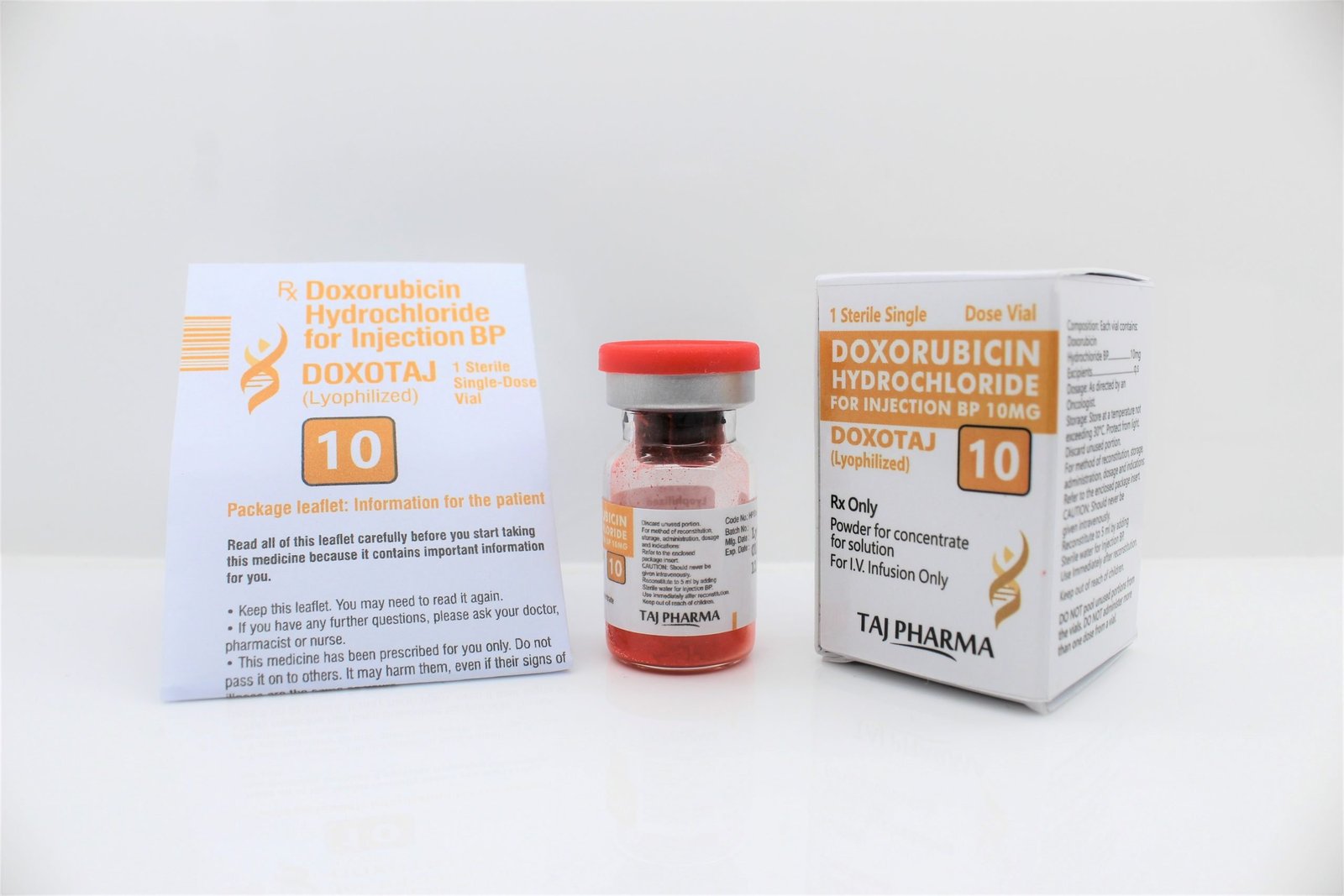 Taj Pharma India has best quality of Doxorubicin Injection We manufacture and export Doxorubicin Injection 10mg underneath hygienic & GMP.