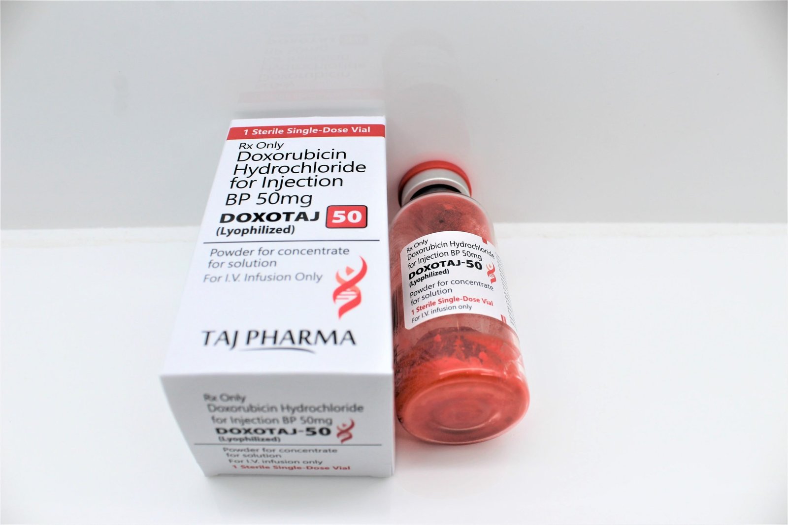 Taj Pharma is well known Doxorubicin Injection 50mg Suppliers & Manufacturers in PAN India. FDA & GMP Approved Contract Manufacturers, Exporter. Taj Pharma India is one of prominent Doxorubicin HYdrochloride Injection Suppliers, Exporter & Manufacturers in PAN India. FDA & GMP Approved Contract Manufacturers.