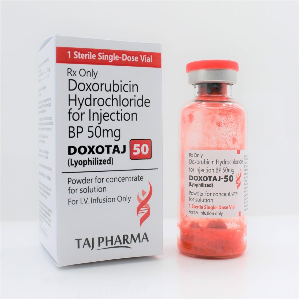 Taj Pharma is one of the India’s leading Suppliers, manufacturer, Exporters of Doxorubicin Injection in India and International market. It is Anti-Cancer.