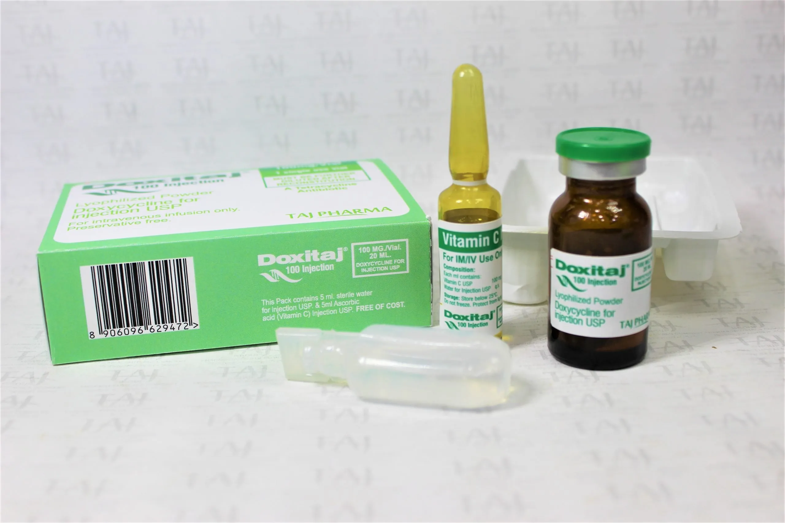 Taj Pharmaceuticals, one of the leading Doxycycline for injection USP 100 mg Manufacturers India brings the best-quality products. The company carries the rich experience in the niche manufacturing of Doxycycline for injection USP 100 mg. Taj Pharmaceuticals is reputed manufacturer and Doxycycline for injection USP 100 mg suppliers in India prefer Taj Pharmaceuticals due to the reliability and purity of products