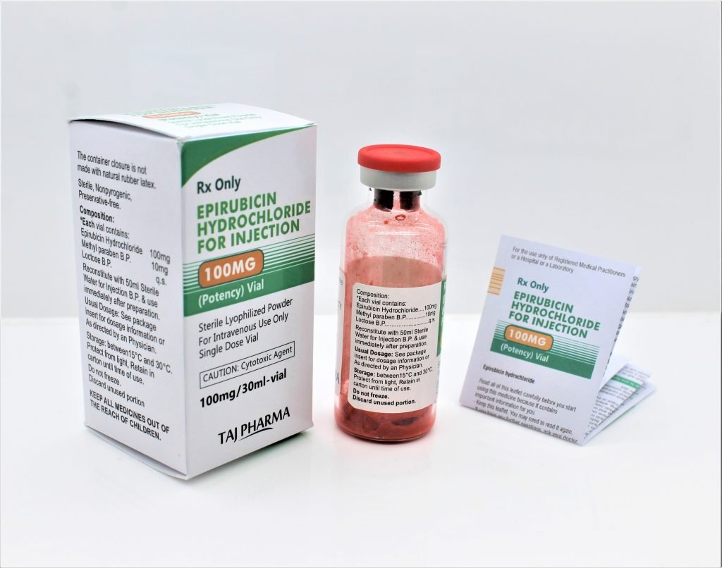 Epirubicin for Injection 100mg FDA Manufacturers India, GMP Suppliers.
