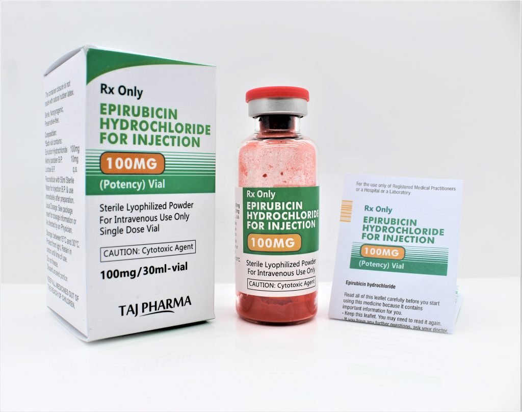 Epirubicin Hydrochloride for Injection 100mg Manufacturer India Pioneer Exporter.
