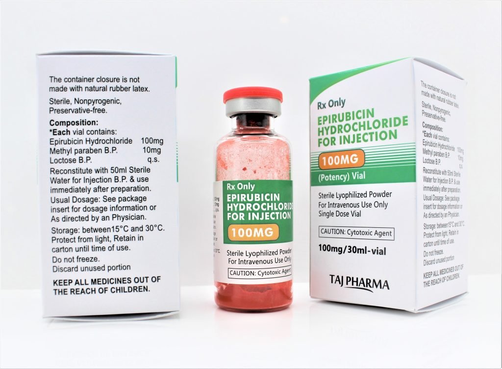 Epirubicin for Injection 100mg Manufacturers India & Pioneer Exporters.