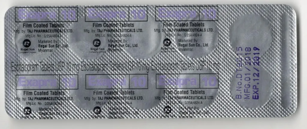 Escitalopram 10mg Film coated Tablets