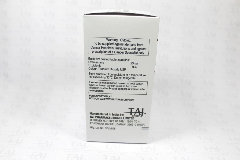 Exemestane 25mg Film Coated Tablets Taj Pharma Mumbai