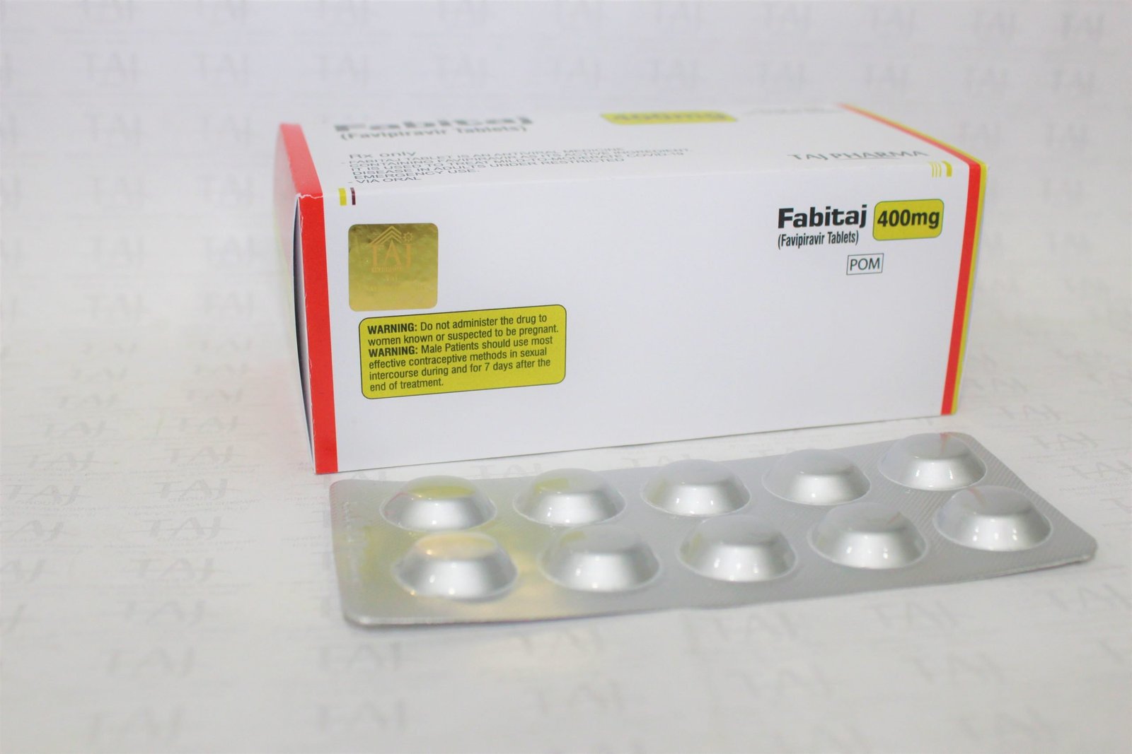 Favipiravir 400mg Tablets manufacturing companies from India, Taj Pharma is leading Favipiravir 400mg Tablets Manufacturers, Favipiravir 400mg Tablets Suppliers in India, Favipiravir 400mg Tablets Taj Pharmaceuticals