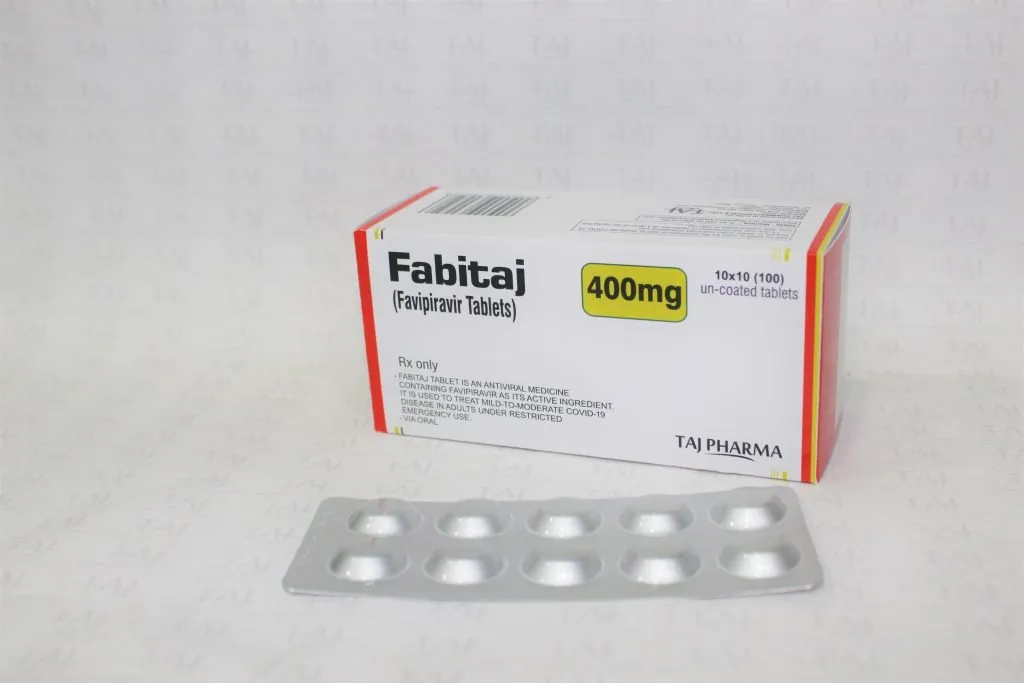 WHO-GMP Certified Favipiravir 400mg Tablets, Favipiravir 400mg Tablets manufacturers, Favipiravir 400mg Tablets exporters, Favipiravir 400mg Tablets suppliers, Favipiravir 400mg Tablets manufacturers Taj Pharma, best price Favipiravir 400mg Tablets
