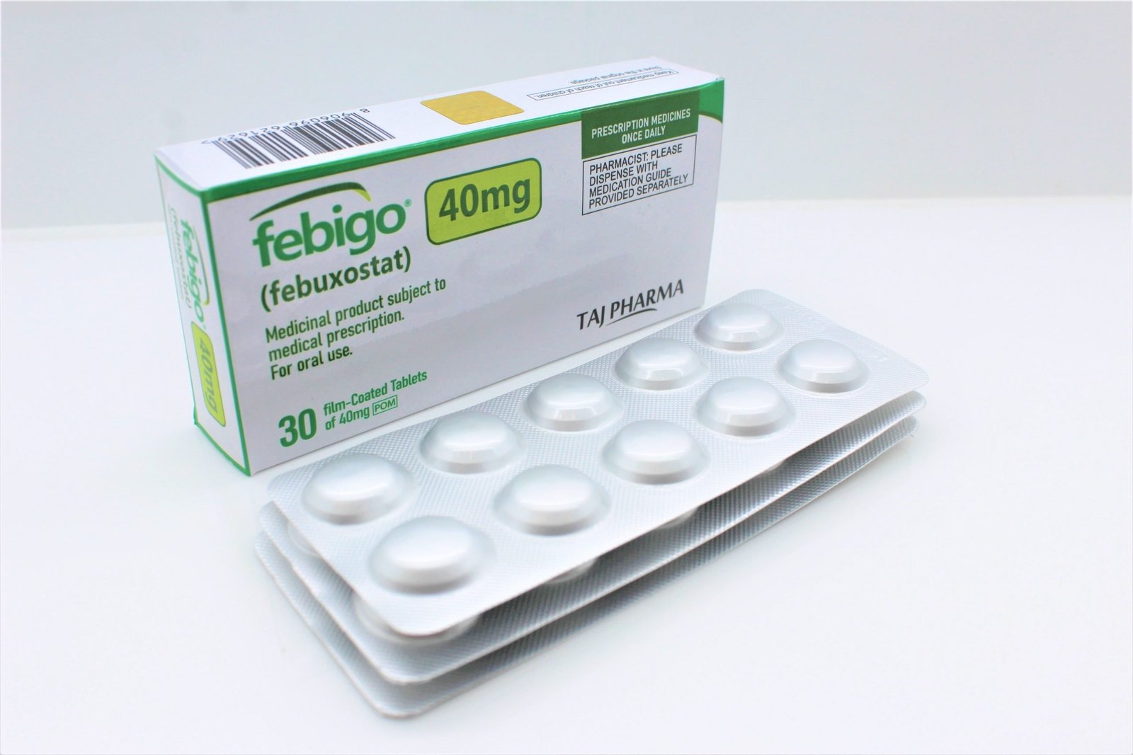 Taj Pharma India has best quality of Febuxostat Tablets We manufacture and export Febuxostat Tablets 40mg underneath hygienic & GMP.