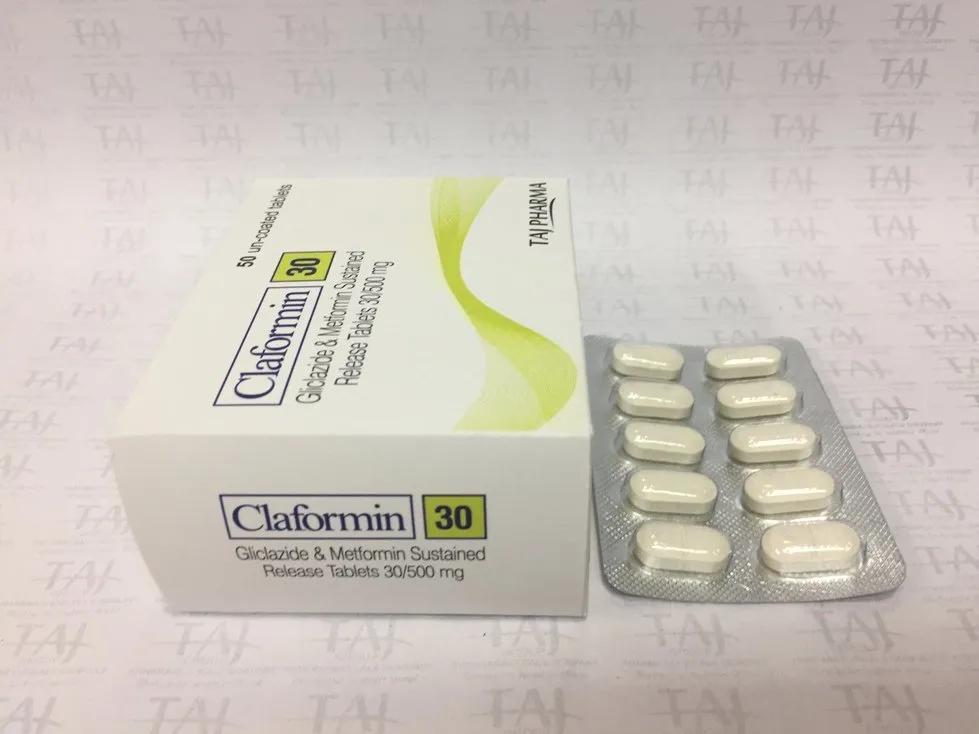 GLICLAZIDE & METFORMIN SUSTAINED RELEASE TABLETS 30-500 MG (CLAFORMIN 30) TABLETS