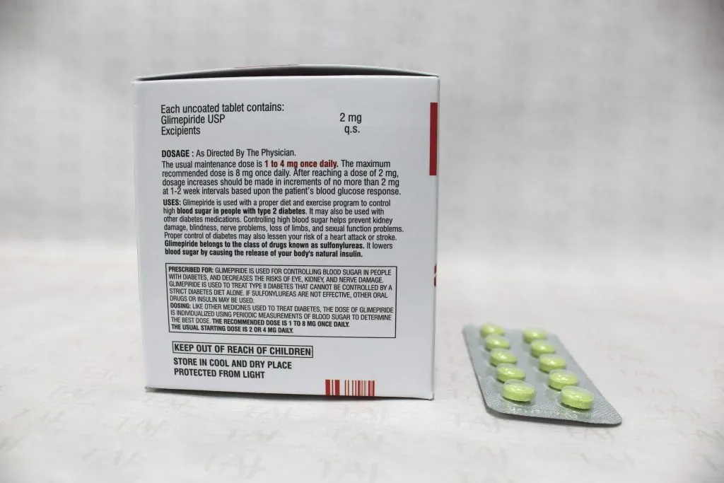 Glimepiride Tablets 2 mg Taj Pharma