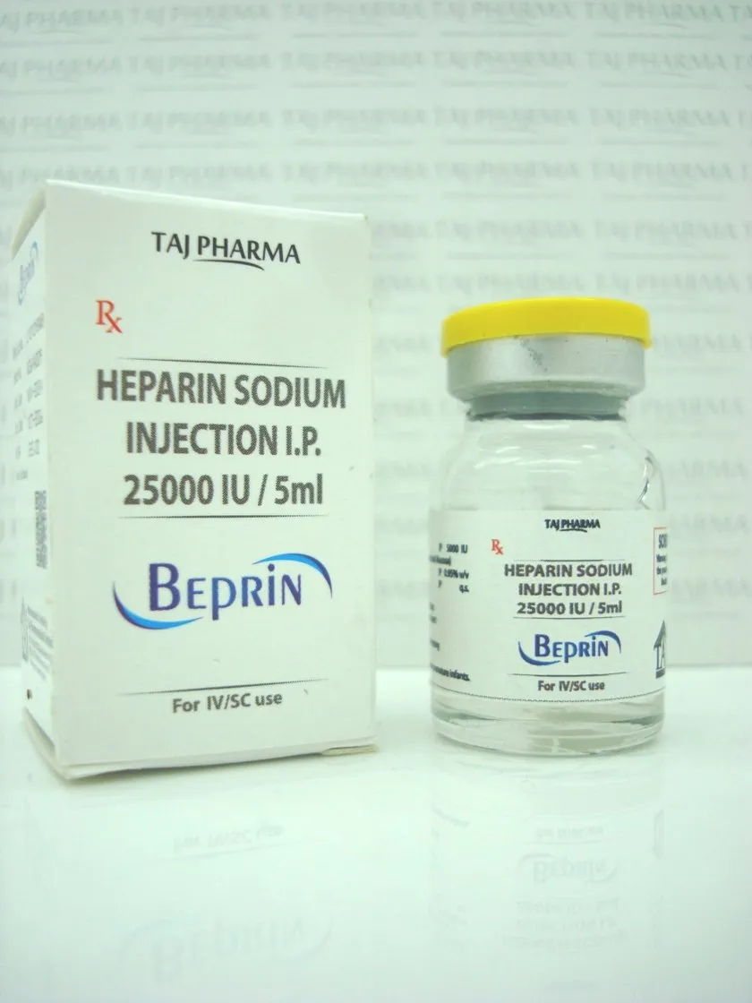 Heparin Sodium Injection Taj Pharmaceuticals, one of the leading Heparin Sodium Injection USP 25000Units/5ml manufacturers in India brings the best-quality products. Taj Pharmaceuticalscompany carries the rich experience in the niche manufacturing of Heparin Sodium Injection USP 25000Units/5ml. Taj Pharmaceuticals is reputed manufacturer and Heparin Sodium Injection USP 25000Units/5ml suppliers in India prefer Taj Pharmaceuticals due to the reliability and purity of products.Taj Pharmaceuticals, the well-known Heparin Sodium Injection USP 25000Units/5ml API manufacturer in India gives the assurance of high-quality and purity. The stringent quality-control ensure that every batch of the drug brings a consistent standard.AsHeparin Sodium Injection USP 25000Units/5ml exporters