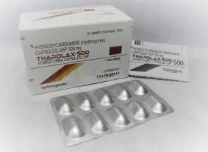 Hydroxycarbamide (Hydroxyurea) Tharolax 500mg Taj Pharmaceuticals, one of the leading Hydroxyurea Capsules USP 500mg (Tharolax) manufacturers in India brings the best-quality products. Taj Pharmaceuticals company carries the rich experience in the niche manufacturing of Hydroxyurea Capsules. Taj Pharmaceuticals is reputed manufacturer and Hydroxyurea Capsules USP 500mg (Tharolax)