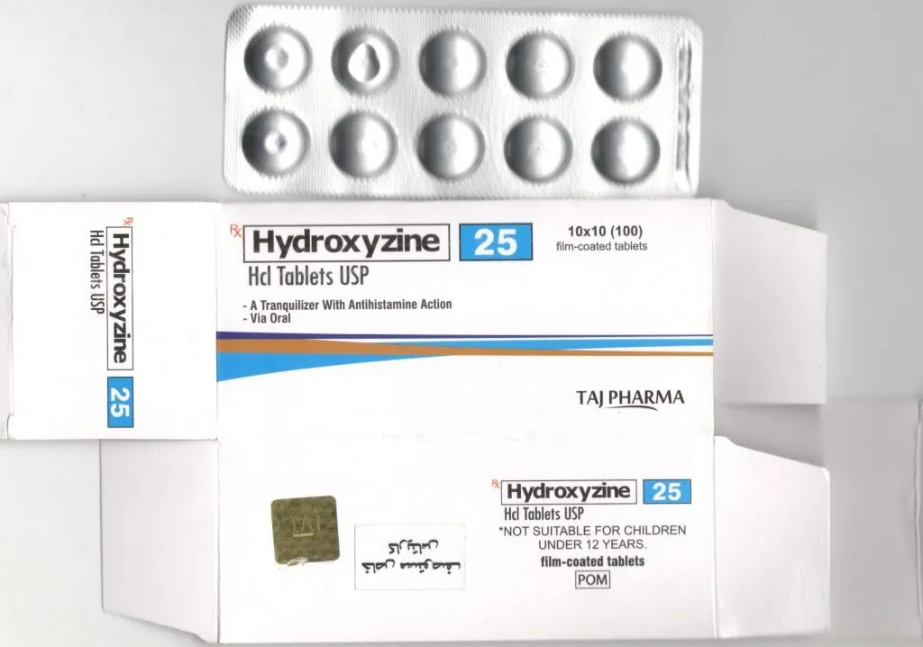Hydroxyzine hydrochloride USP 25mg film coated tablet