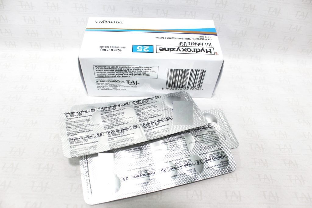 Hydroxyzine Hcl Tablets USP 25mg Taj Pharma