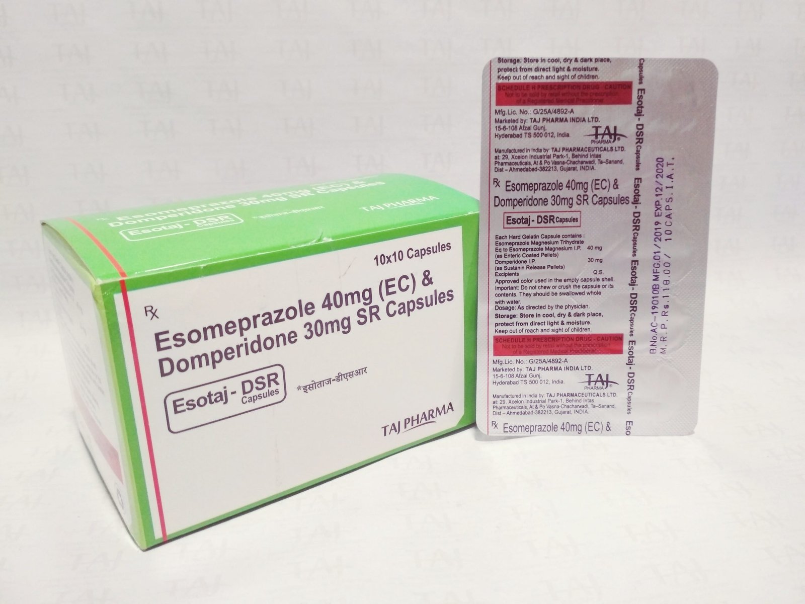 Esomeprazole EC & Domperidone SR Capsule 40mg/30mg (Esotaj-DSR)