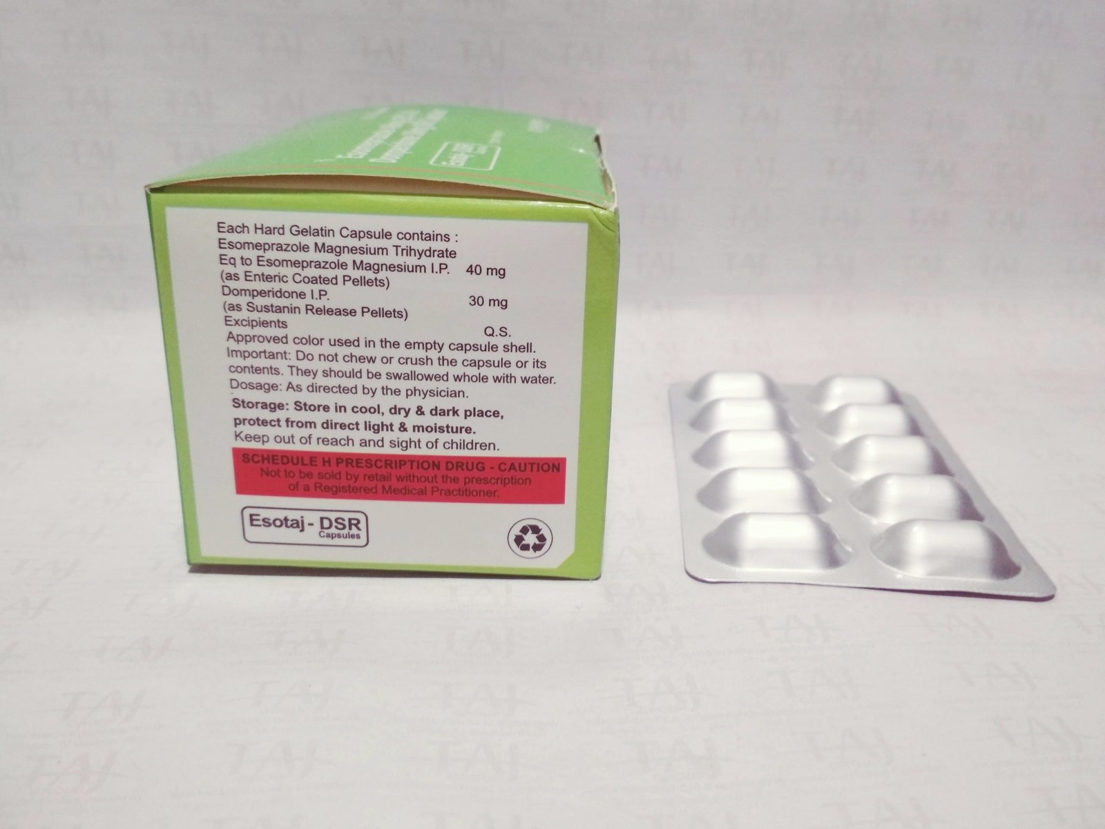 Esomeprazole EC & Domperidone SR Capsule 40mg/30mg (Esotaj-DSR)
