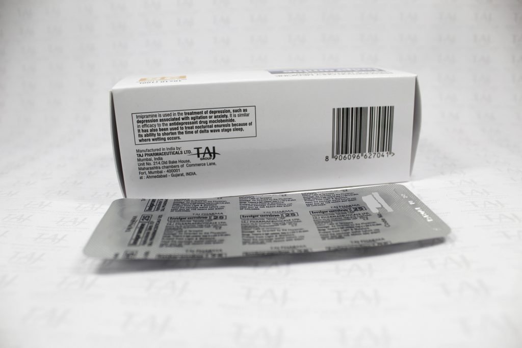 Imipramine Hydrochloride Film Coated Tablets USP 25mg Taj Pharma