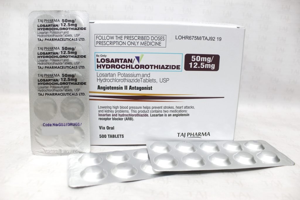 Losartan Potassium and Hydrochlorthiazide Tablets USP-50mg-12.5 mg Taj Pharma