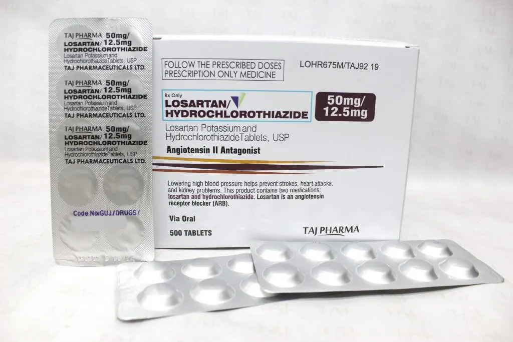 Losartan Potassium and Hydrochlorthiazide Tablets USP-50mg-12.5 mg Taj Pharma