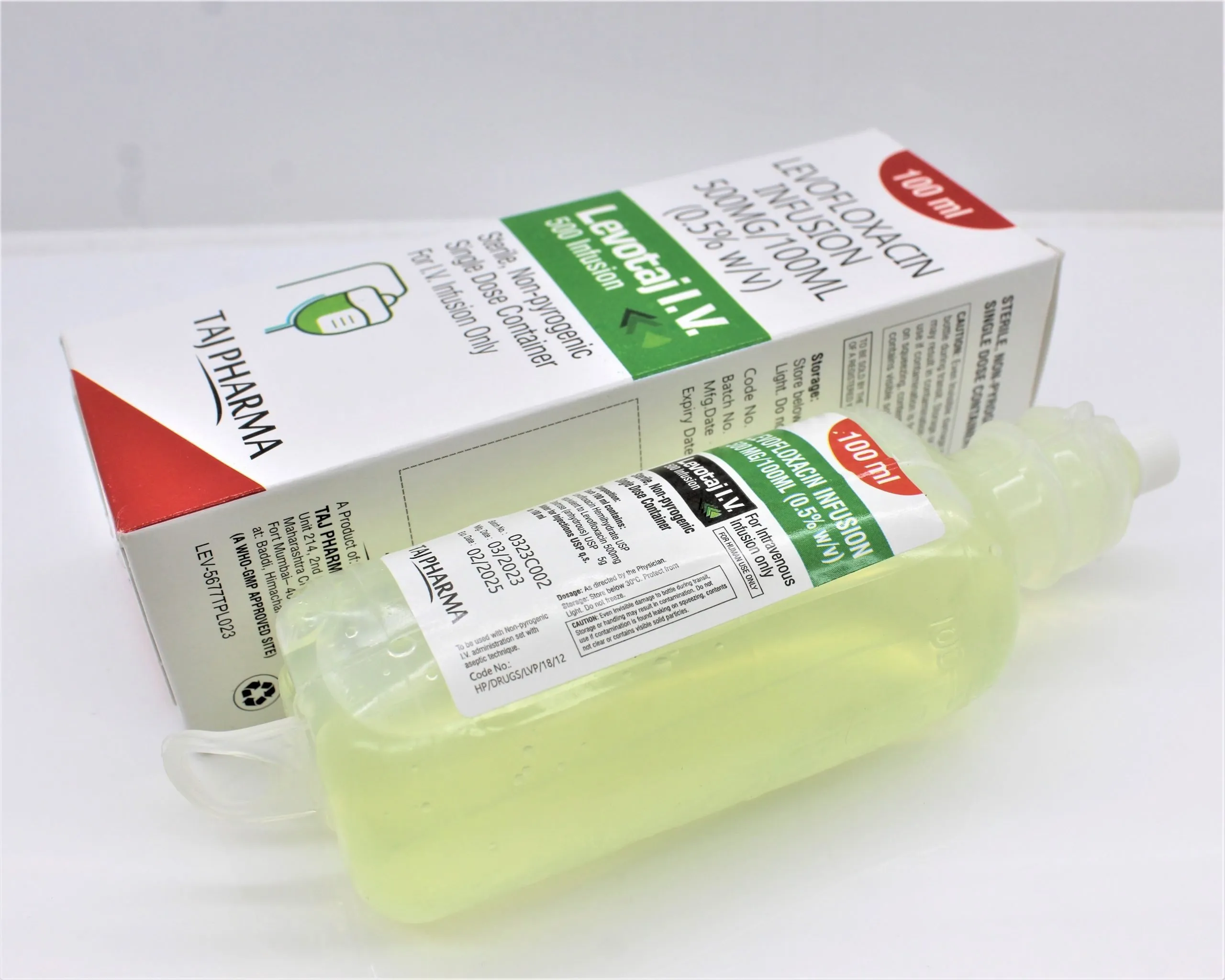 Levofloxacin Intravenous Infusion USP 500mg Manufacturer from Mumbai