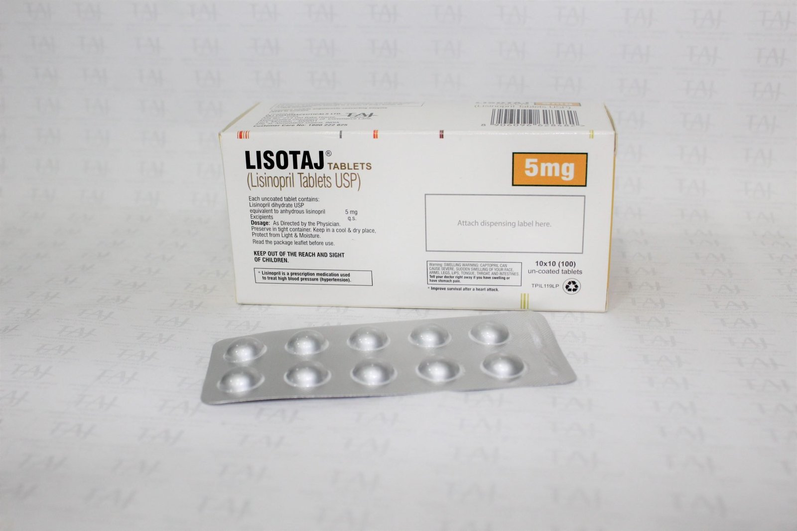Lisinopril Tablets USP 5mg Lisotaj 5 manufacturers, Lisinopril Tablets USP 5mg Lisotaj 5 exporters, Lisinopril Tablets USP 5mg Lisotaj 5 suppliers, Lisinopril Tablets USP 5mg Lisotaj 5 manufacturers Taj Pharma