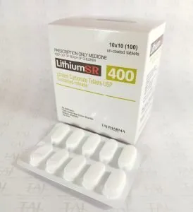 Lithium 400 MG Tablet SR Lithium Carbonate Oral Lithium Carbonate SR 400mg Tablets Taj Pharmaceuticals, one of the leading Lithium Carbonate Tablets USP Sustained-release 400mg (Lithium SR) manufacturers in India brings the best-quality products. Taj Pharmaceuticals company carries the rich experience in the niche manufacturing of Lithium Carbonate Tablets USP Sustained-release 400mg (Lithium SR).