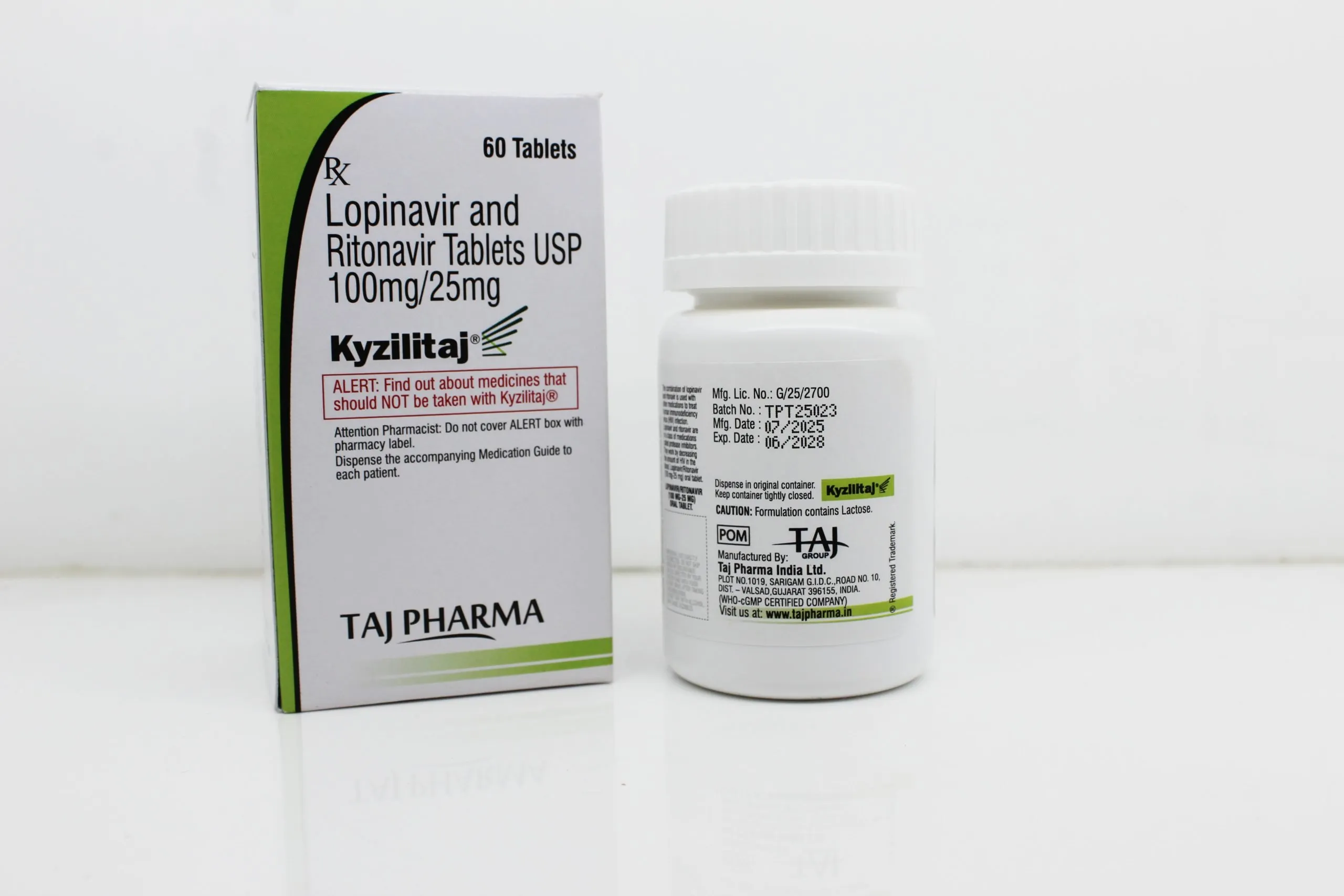 Lopinavir 100mg and Ritonavir 25mg Tablets (Kyzilitaj) Manufacturers India & Pioneer Exporters