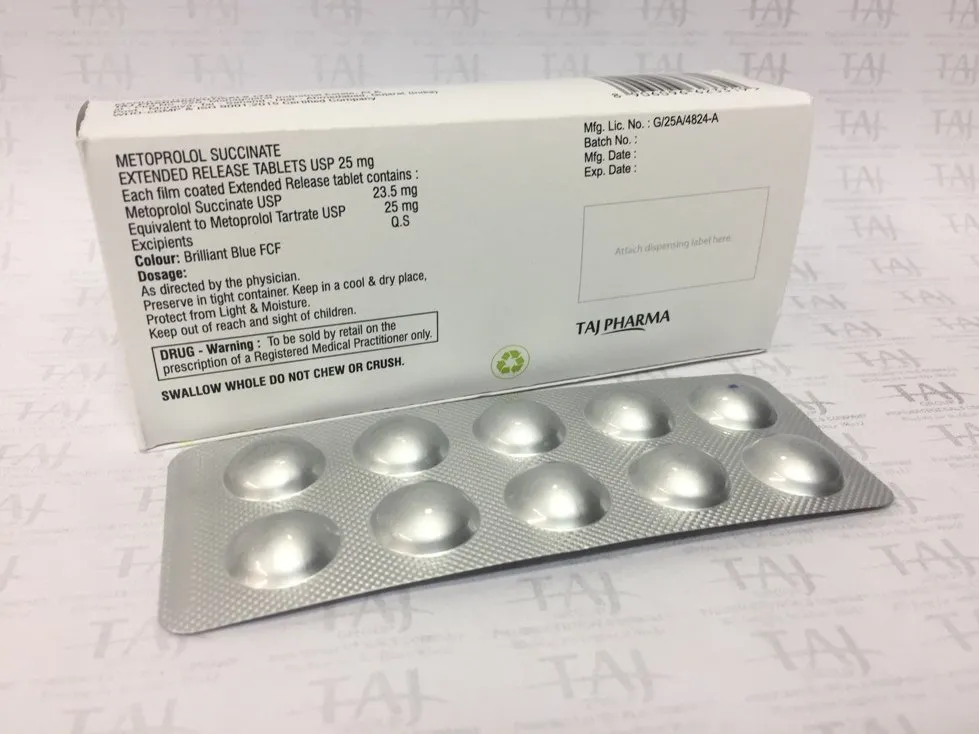 METOPROLOL SUCCINATE EXTENDED RELEASE TABLETS USP 25 MG (METOROLXL 25) TABLETS USP
