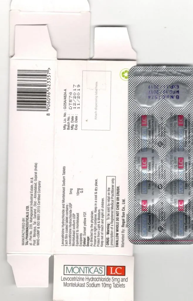 Montelukast Sodium Levocetirizine Hydrochloride Tablet