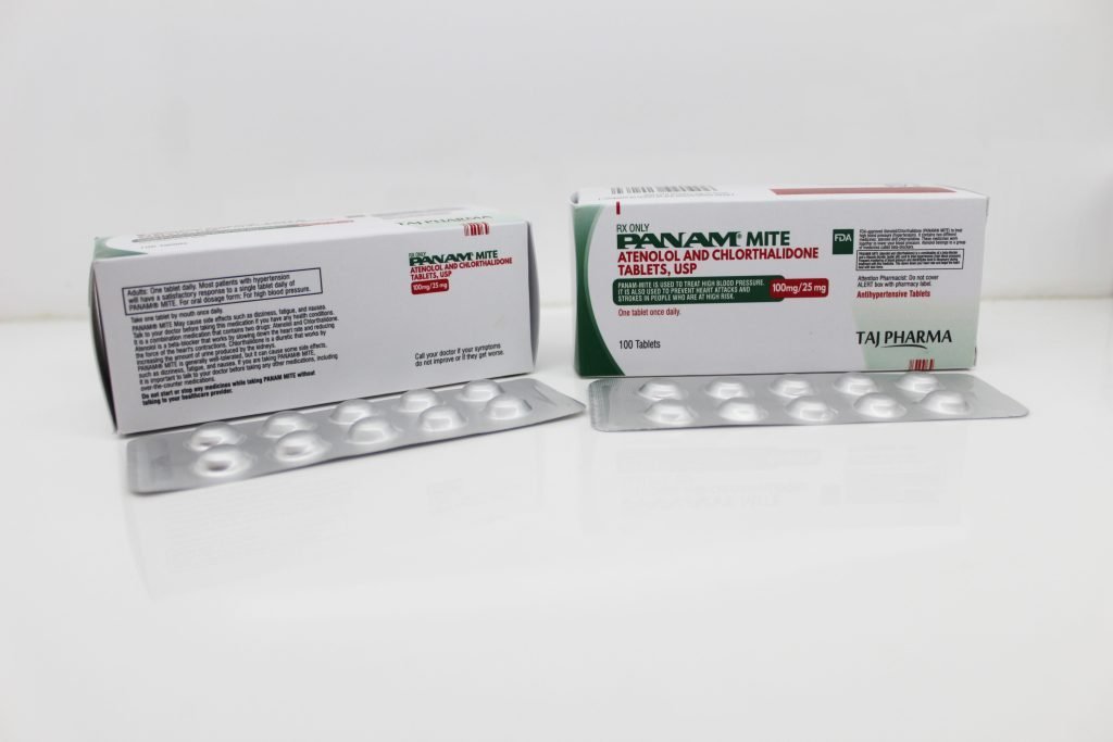 Manufacturer of Atenolol 100mg and Chlorthalidone 25mg Tablets Supplier PAN India