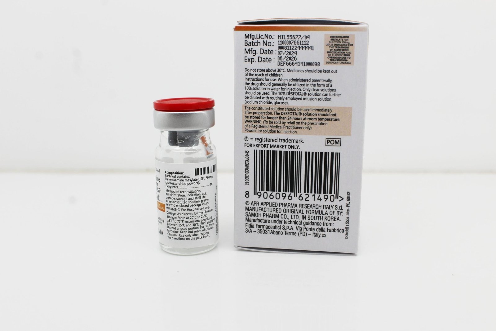 Manufacturer of Deferoxamine Mesylate for Injection 500mg Supplier PAN India