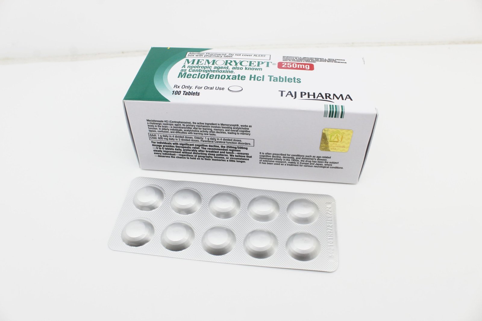 Manufacturer of Meclofenoxate HCl Tablets 250mg Supplier PAN India