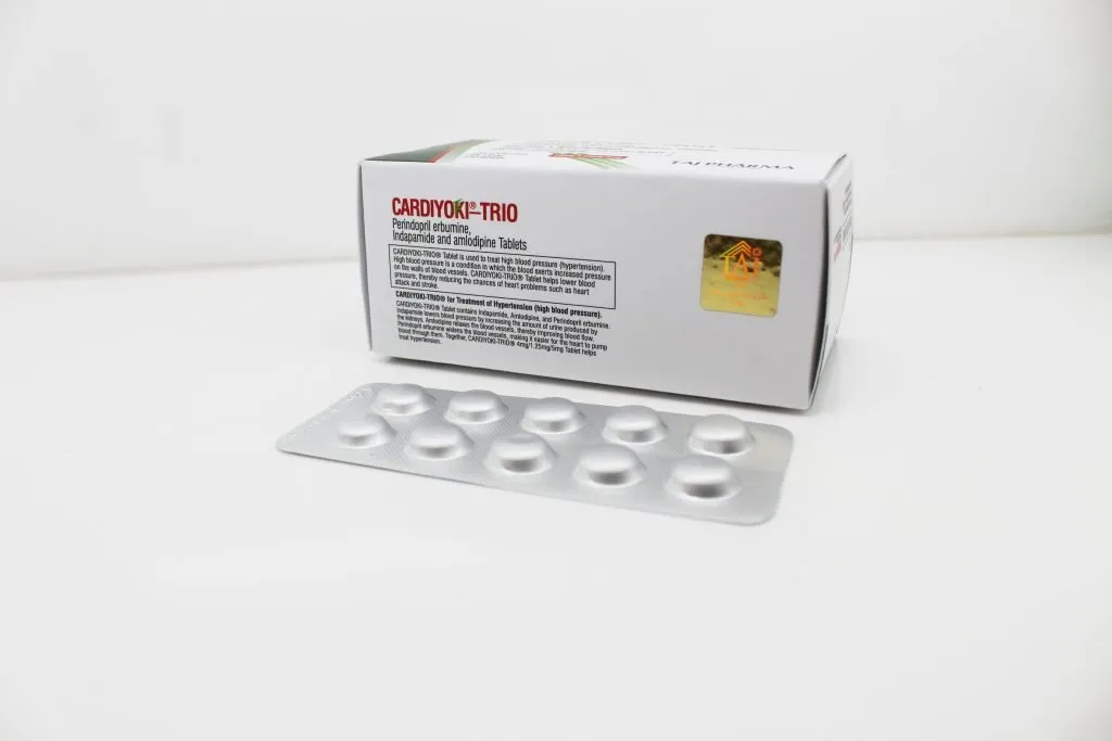 Manufacturer of Perindopril erbumine 10mg, Indapamide 1.25mg, Amlodipine 5mg Tablets Supplier PAN India