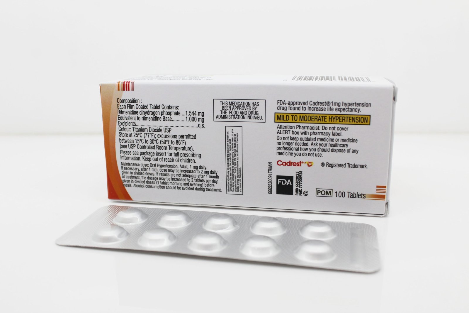 Manufacturer of Rilmenidine Dihydrogen Phosphate Tablets 1mg Supplier PAN India