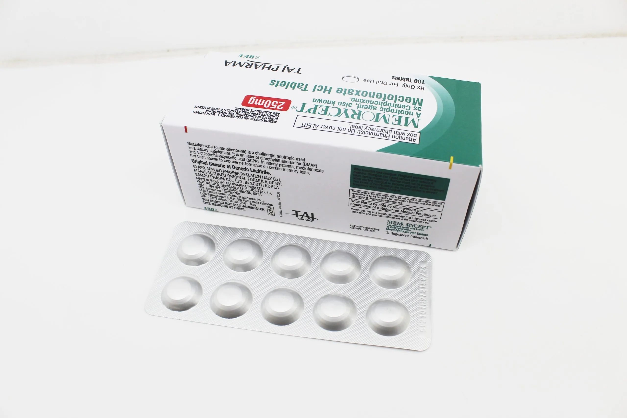 Meclofenoxate HCl Tablets 250mg Manufacturer & Supplier