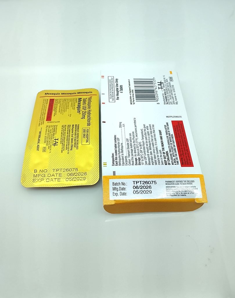 Mefloquine Hydrochloride Tablets 250mg, Suppliers, Exporters in India