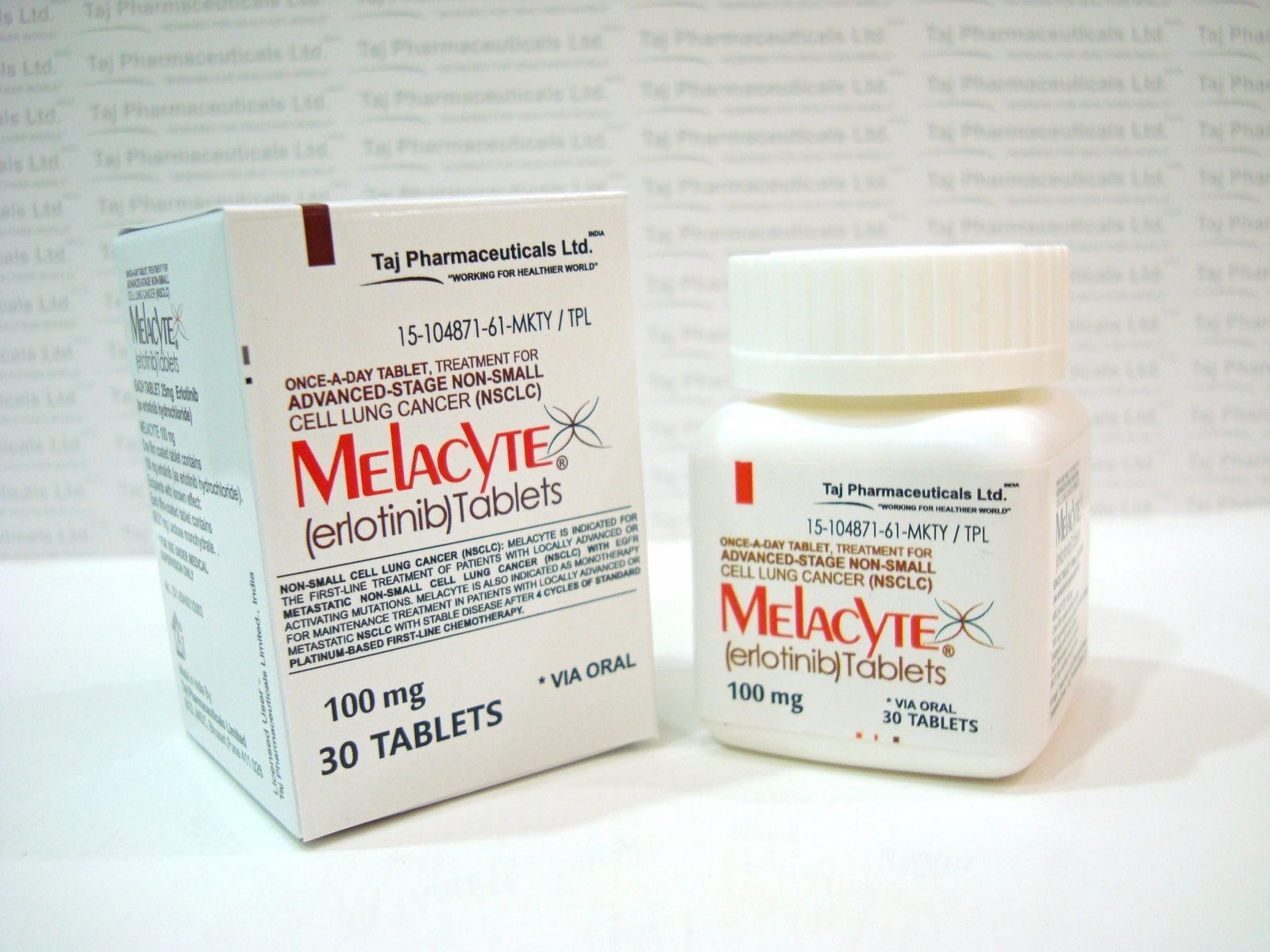 Melacyte (rlotinib) 100mg Tablets, Melacyte (rlotinib) 100mg Tabletsproduct of India, Melacyte (rlotinib) 100mg Tabletstaj drug product, Melacyte (rlotinib) 100mg TabletsDrug Information, Melacyte (rlotinib) 100mg TabletsResearch, Melacyte (rlotinib) 100mg TabletsExporters, Indian Melacyte (rlotinib) 100mg Tablets, Melacyte (rlotinib) 100mg Tablets manufacturers,