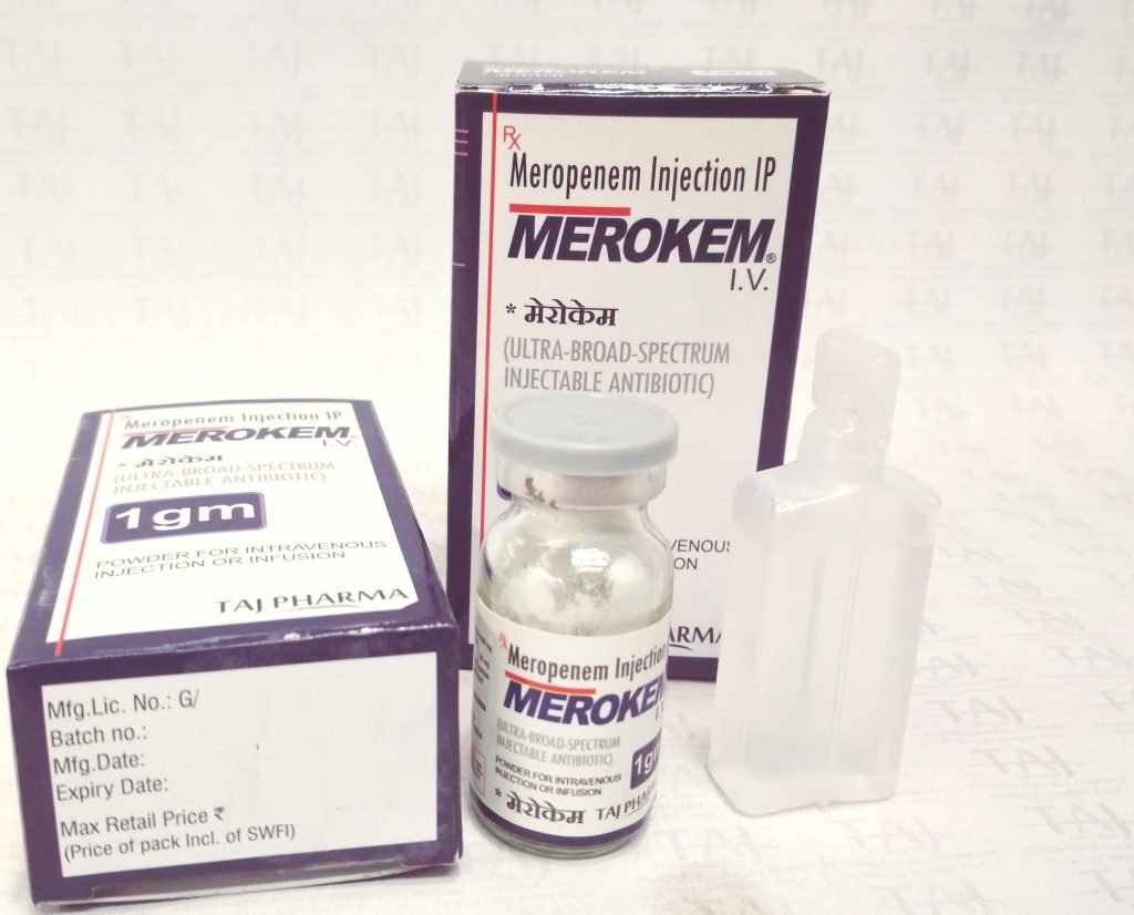 Merokenm (Meropenem) 1 g powder for solution for injection & infusion