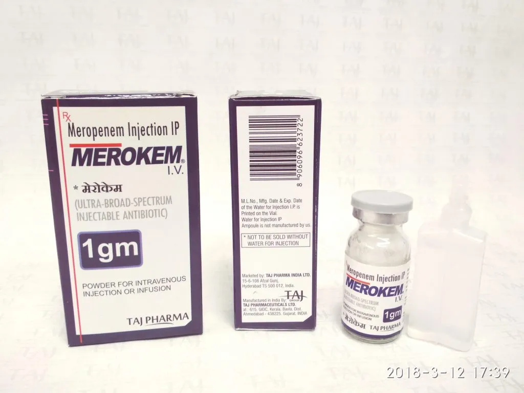 Merokenm (Meropenem) 1 g powder for solution for injection & infusion