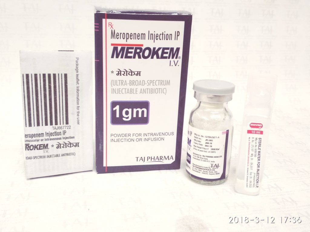 Merokenm (Meropenem) 1 g powder for solution for injection & infusion