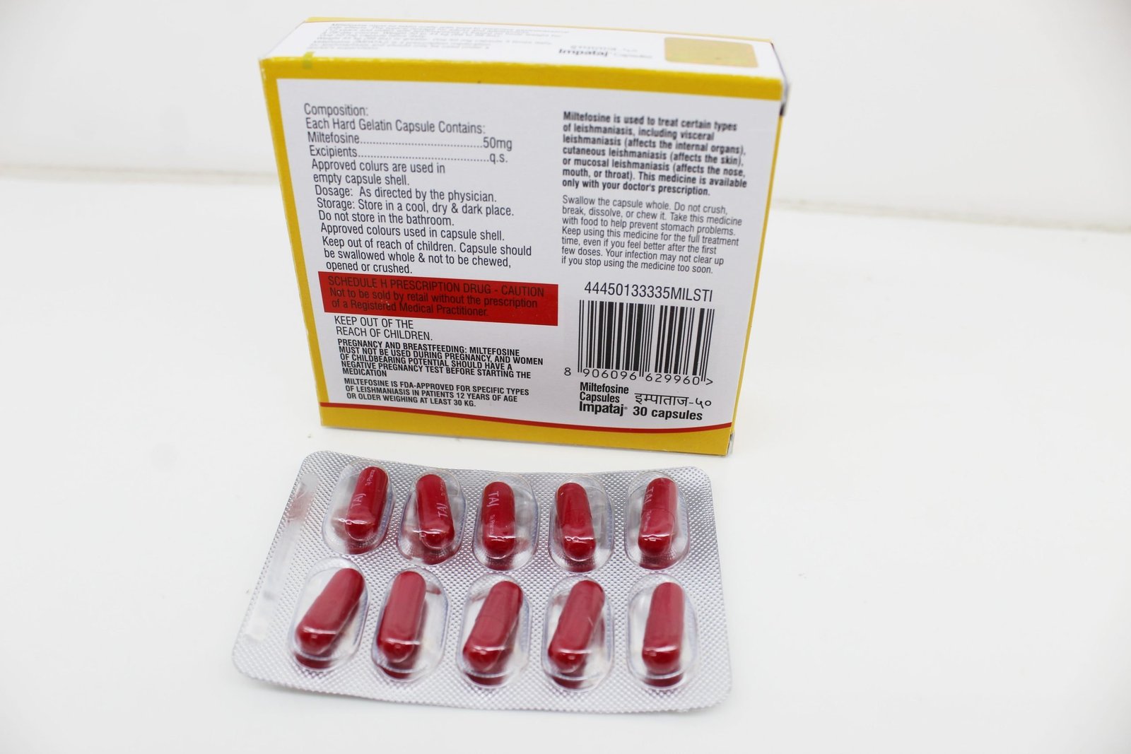 Miltefosine 50mg capsules Manufacturers & Exporters