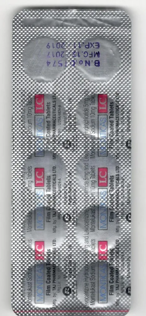 Montelukast 10mg levocetirizine 5mg MONTICAS taj pharma