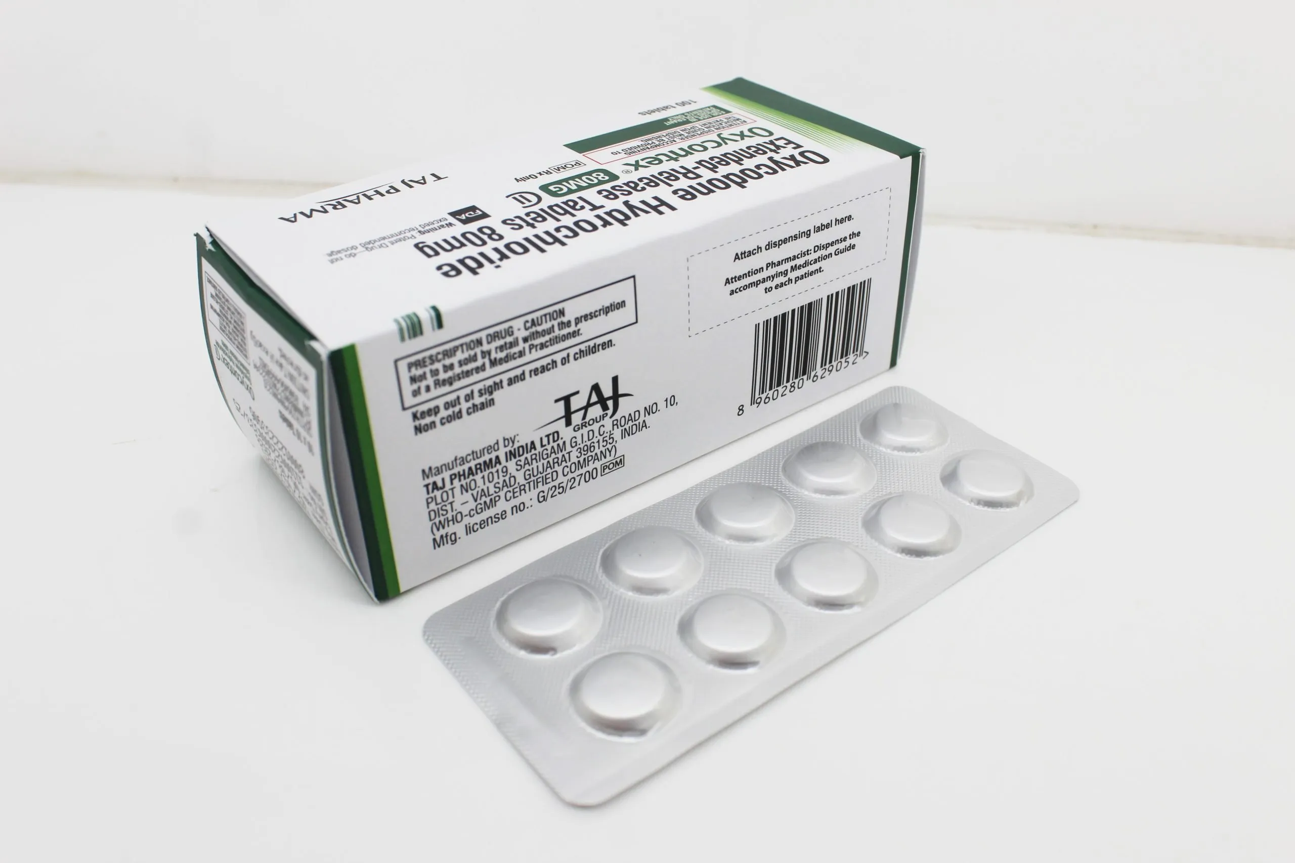 Oxycodone Hydrochloride 80mg Tablets Manufacturer & Supplier