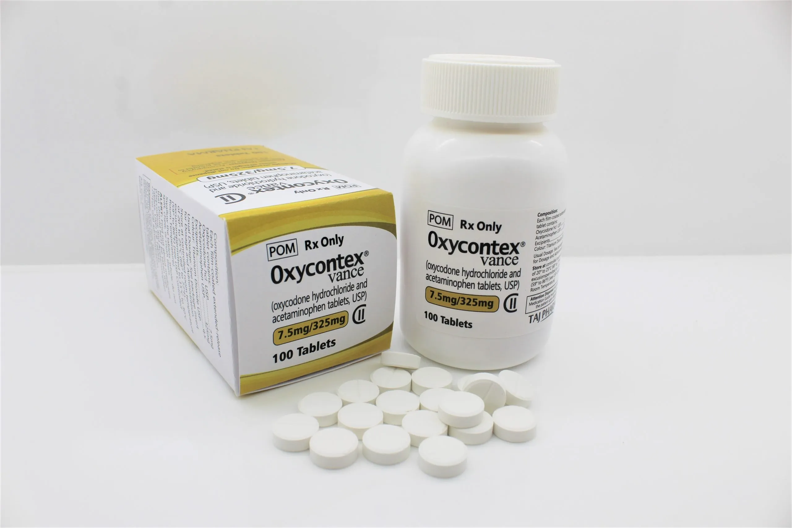 Oxycodone hydrochloride 7.5mg and Acetaminophen 375mg Tablet Largest Generic Manufacturer