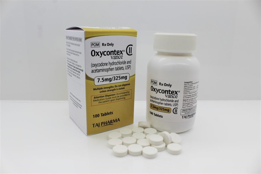 Oxycodone hydrochloride 7.5mg and Acetaminophen 375mg Tablet Manufacturing Company in India